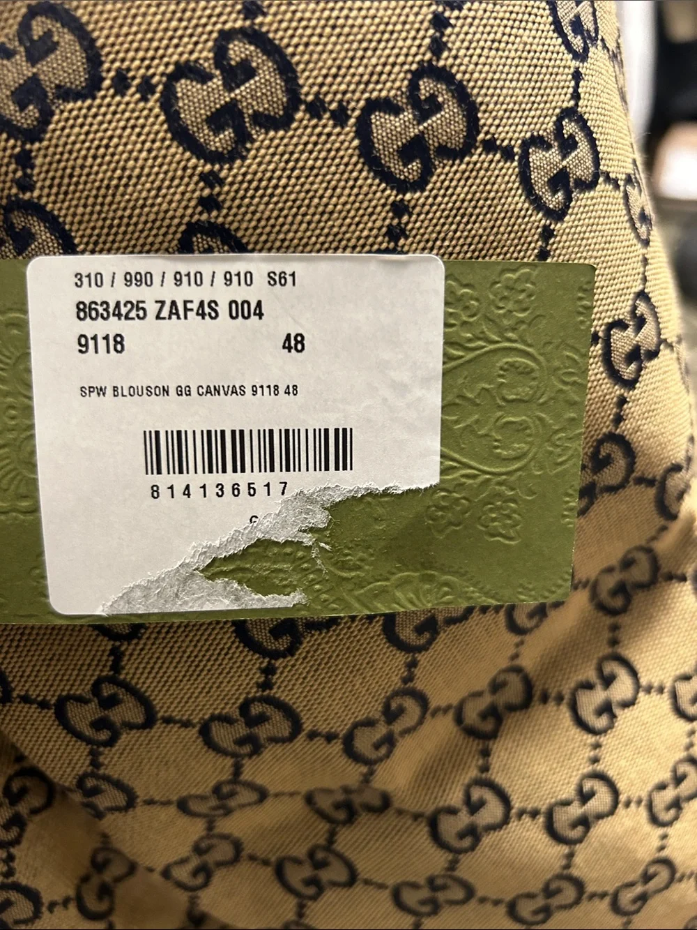 Gucci Gg Canvas Goose Down Jacket